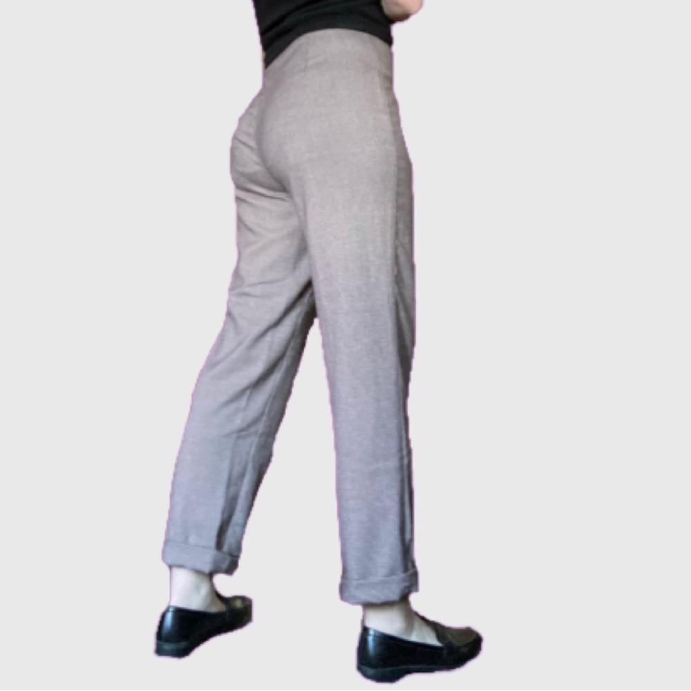 vintage herringbone patterned trousers
